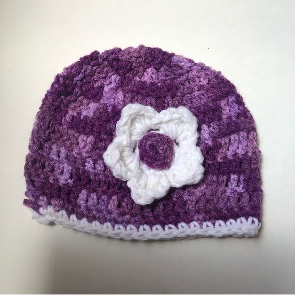 Baby Poncho and Hat Set Shades of Purple Size 6-12M Ready To ship - Picture 4 of 5